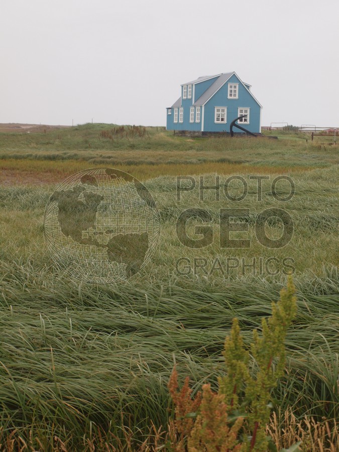 6148 Blue House with Grass, Iceland