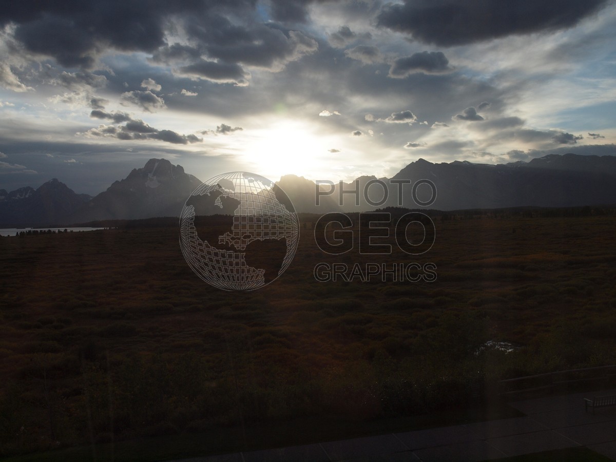 6155 Sun Behind Tetons, WY