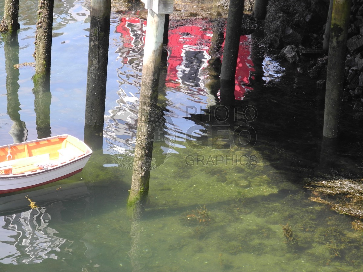6225 Reflection with Boat, Boothbay, ME