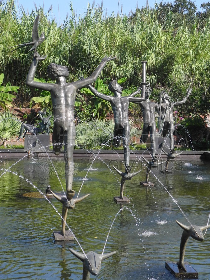 6327 Sculpture of Dancers in the Fountain, Murrels Inlet, SC