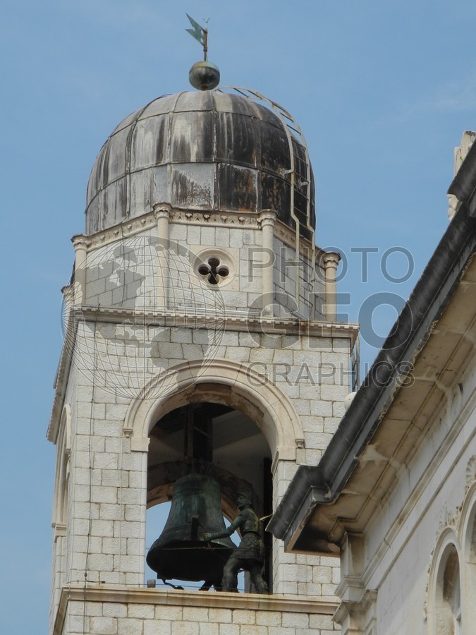 6433 Church Tower with Bell, Old Town, Dubrovnik, Croatia