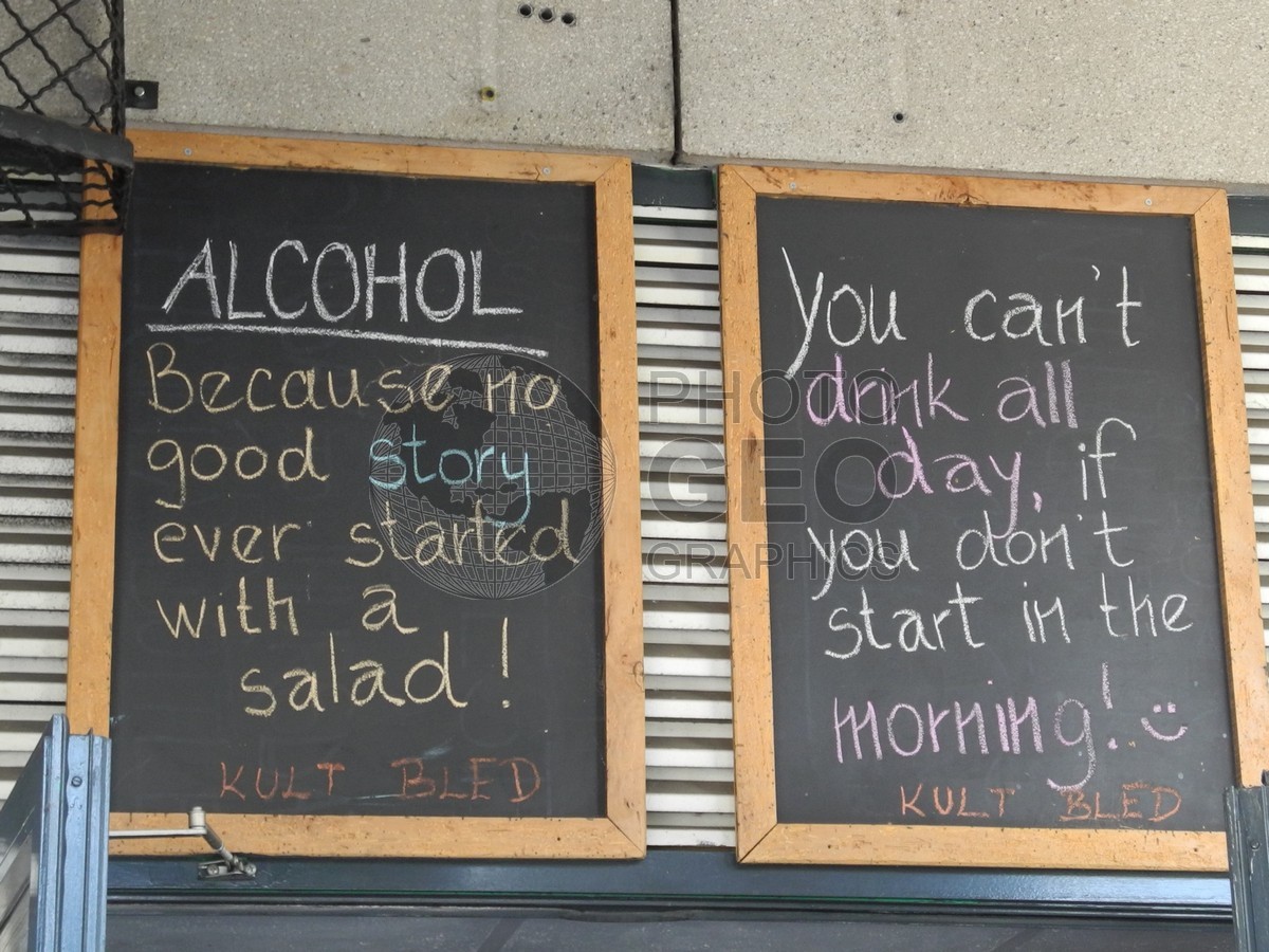 6438 Alcohol Message, Bled, Slovenia