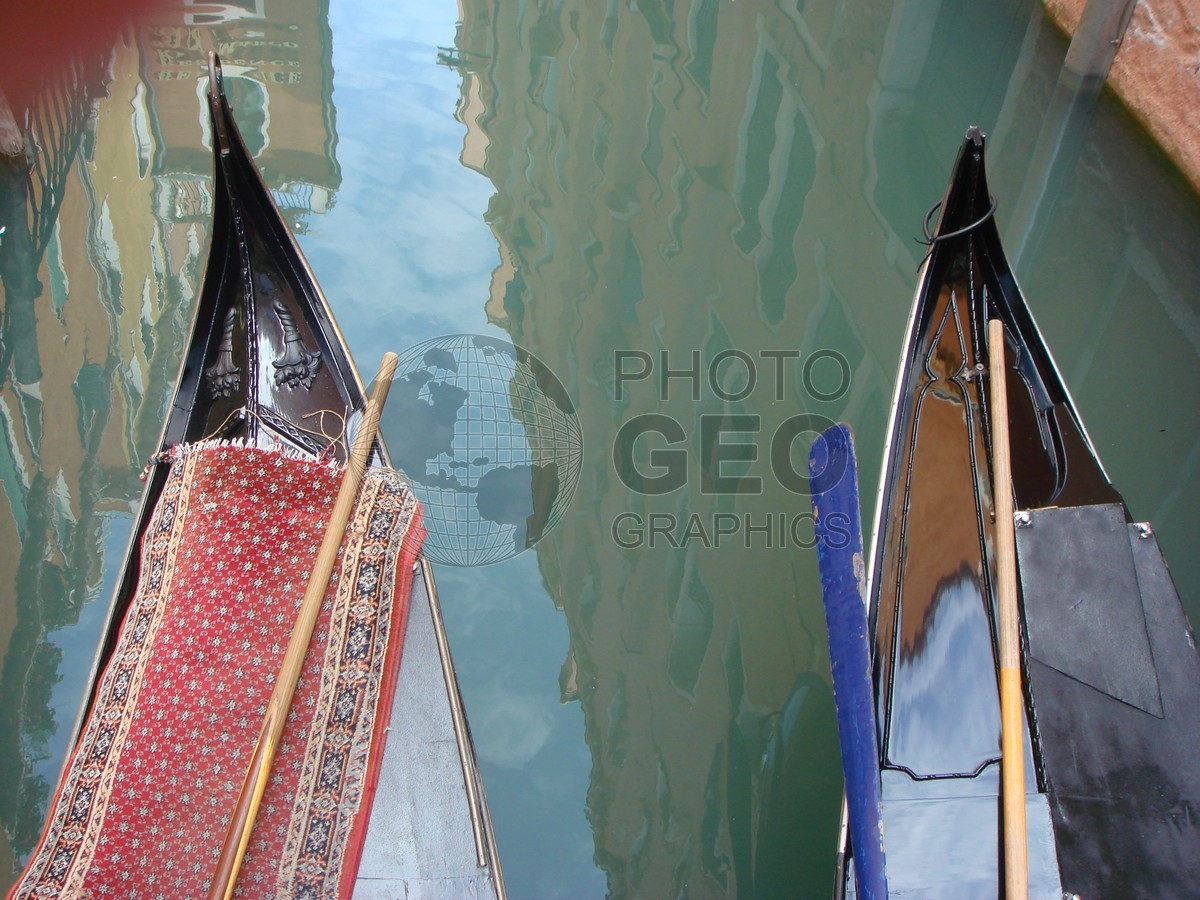 6475 Gondolas with Reflections, Venice, Italy