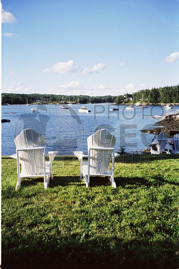 0146  Lawn Chairs Overlook Harbor, ME