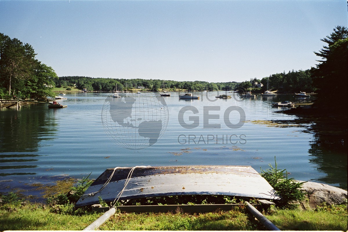 0148 Boat Overlooking Harbor. ME