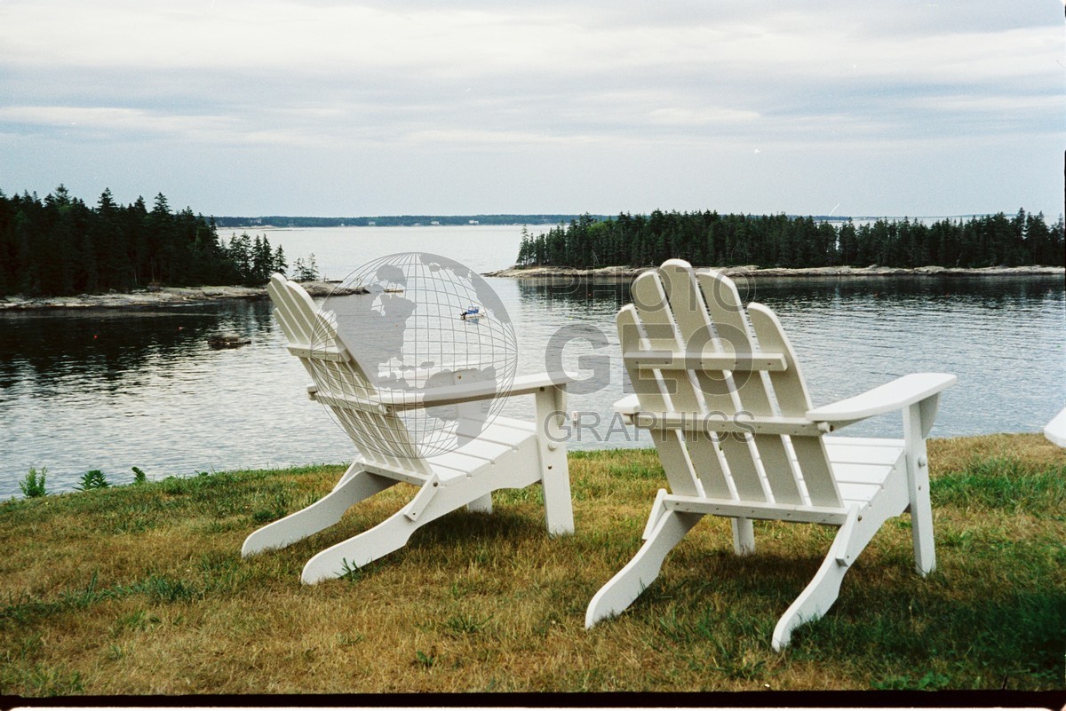 0160 Lawn Chairs Overlook Water, Greyhaven, ME