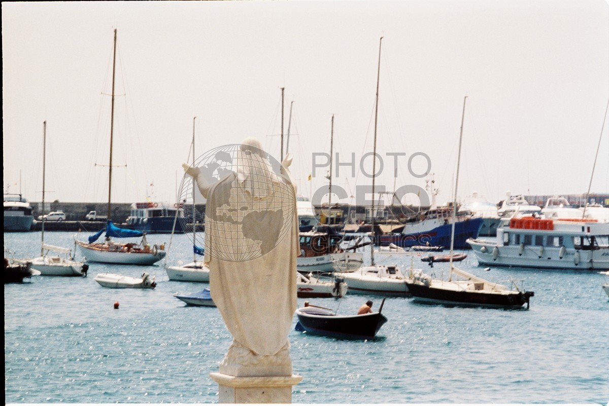 0194 Harbor with Statue of God, Santa Margherita, Italy