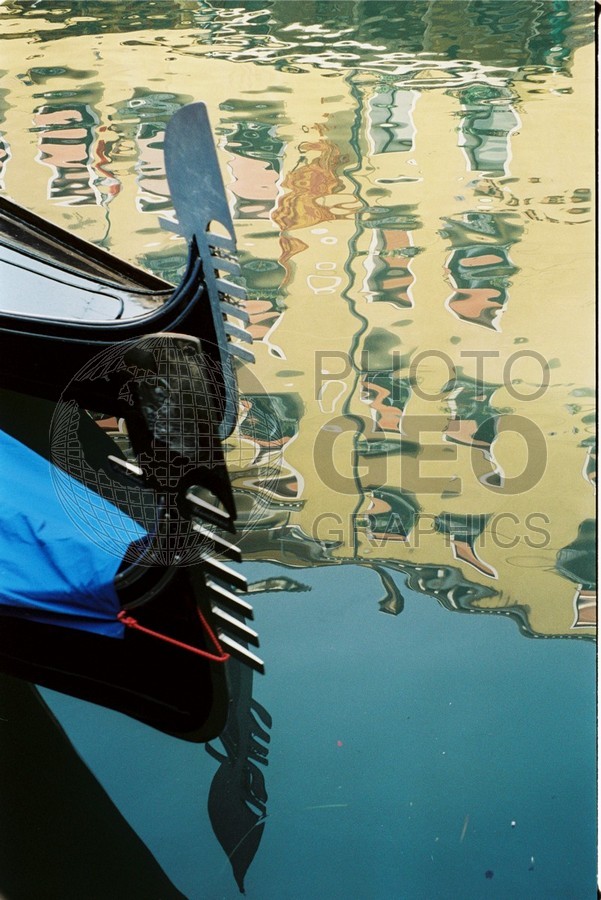 0198 Gondola and Reflection, Venice, Italy