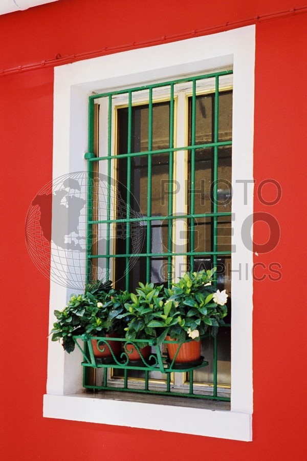 0204 Window on Red House, Burano, Italy