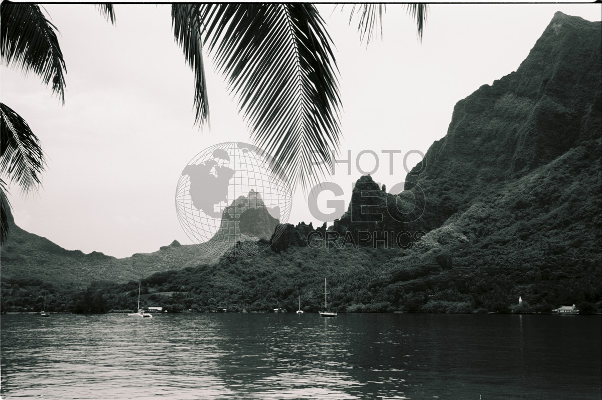 1101 Bay (b/w), Moorea, French Polynesia