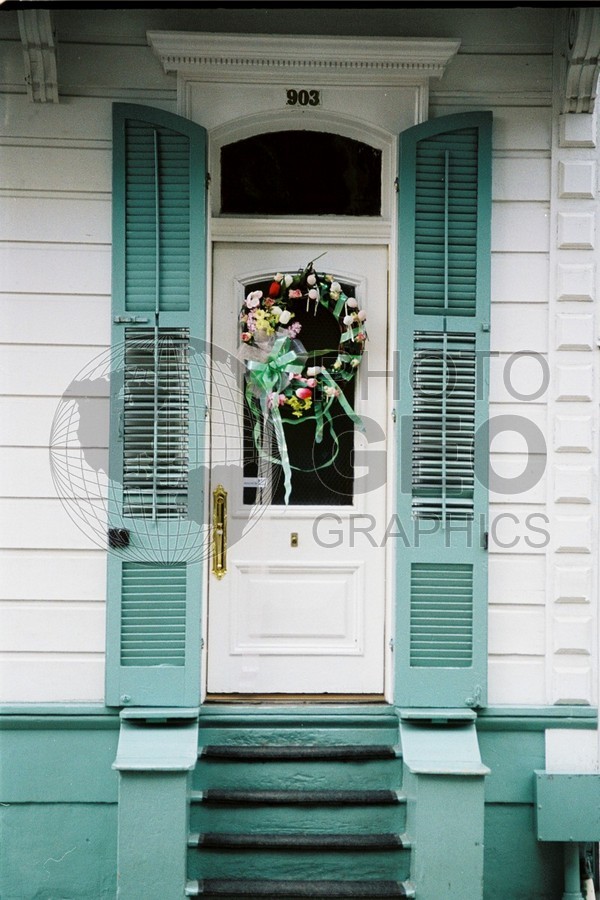 1111 Door with Wreath, New Orleans, LA