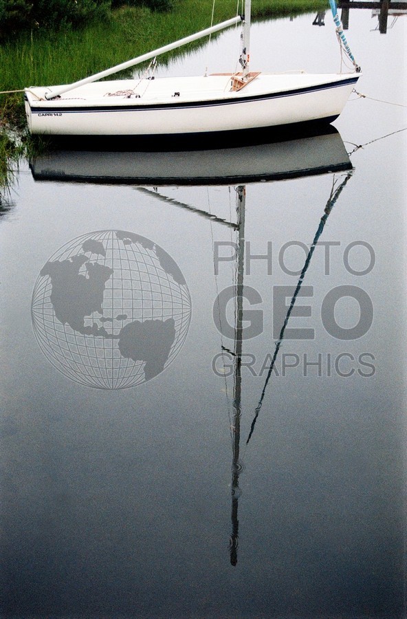 1320 Reflection of Sailboat, Cape Cod, MA