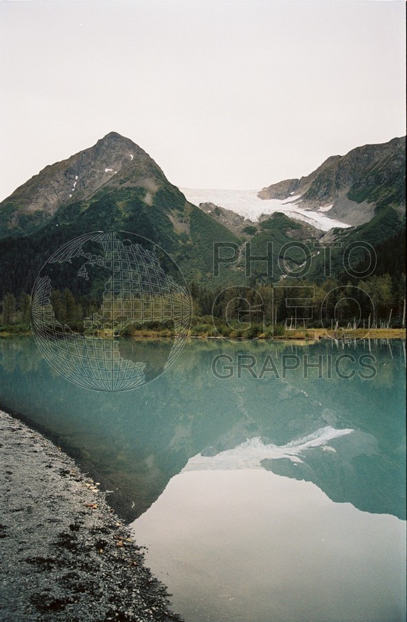 2199 Mountains Reflect in Lake, Portage, AK