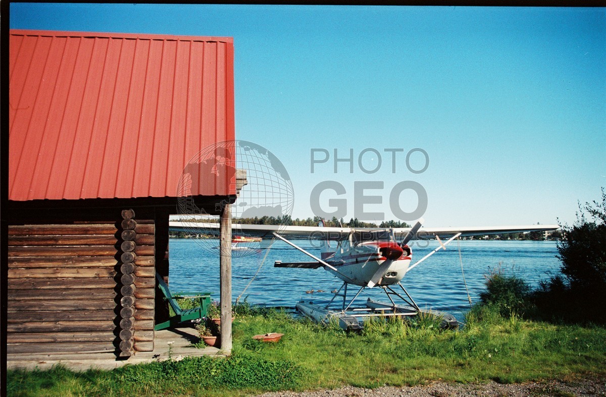 2228 Float Plane and Red Roof Cabin, Anchorage, AK