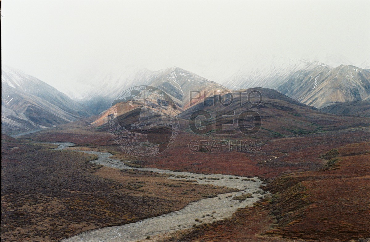 2253 Snow Capped Mountain & River, Denali National Park, AK