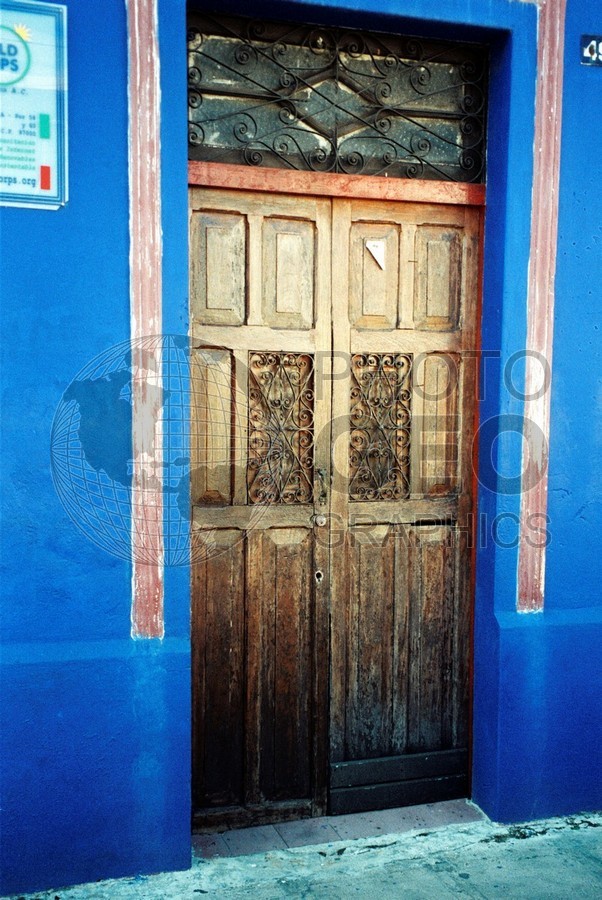 2329 Door with Blue Wall, Merida, Mexico
