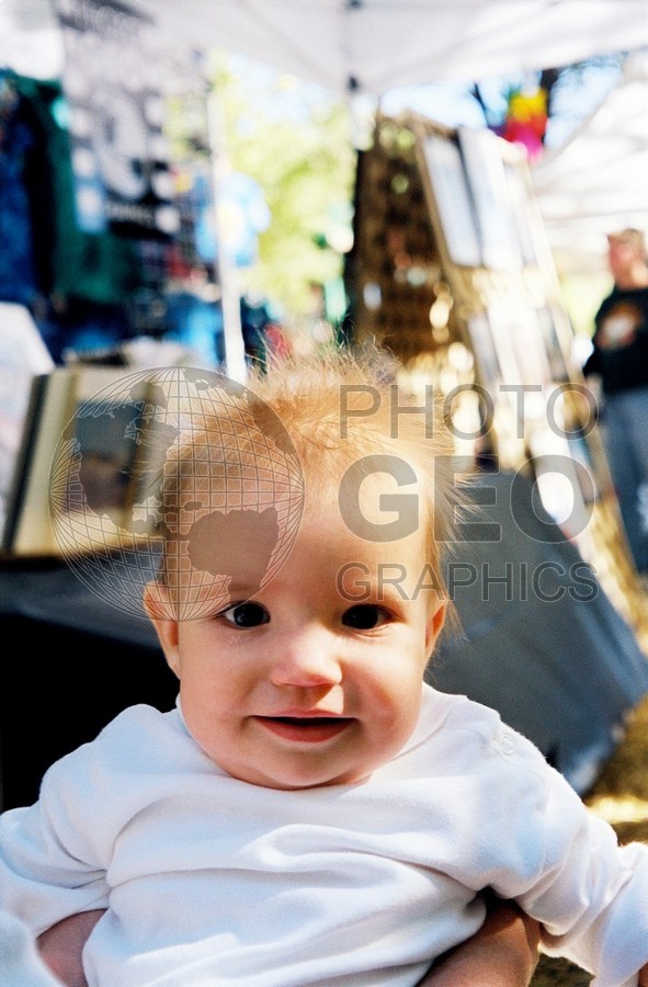 5125 Baby in White Sweatshirt on Bad Hair Day