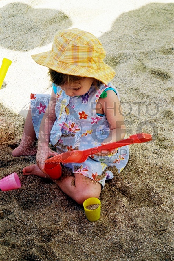 5196 Baby Playing on Beach
