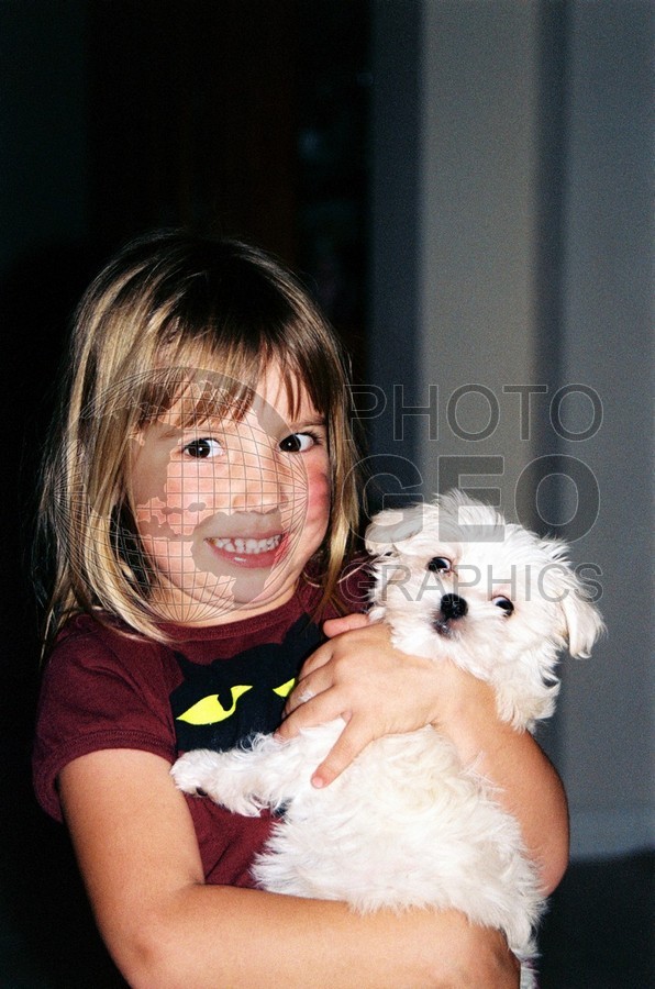 5234 Girl with White Puppy