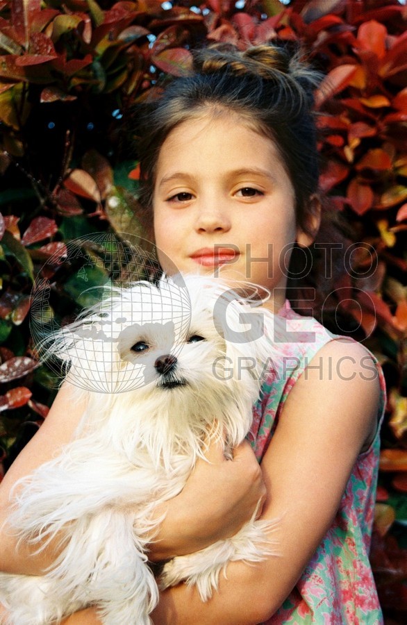 5303 Young Girl with Puppy