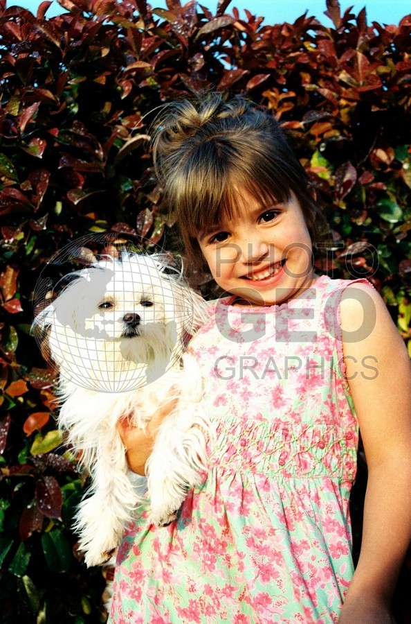 5305 Young Girl with Puppy