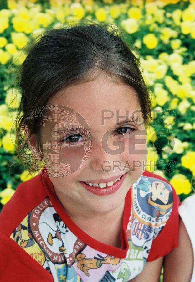 5310 Young Girl with Yellow Bushes