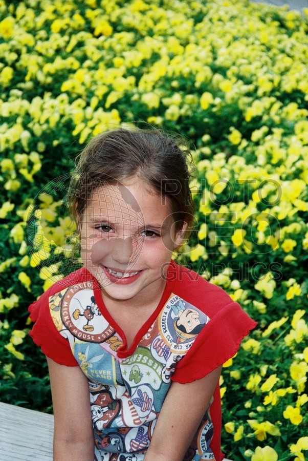 5312 Young Girl with Yellow Bushes